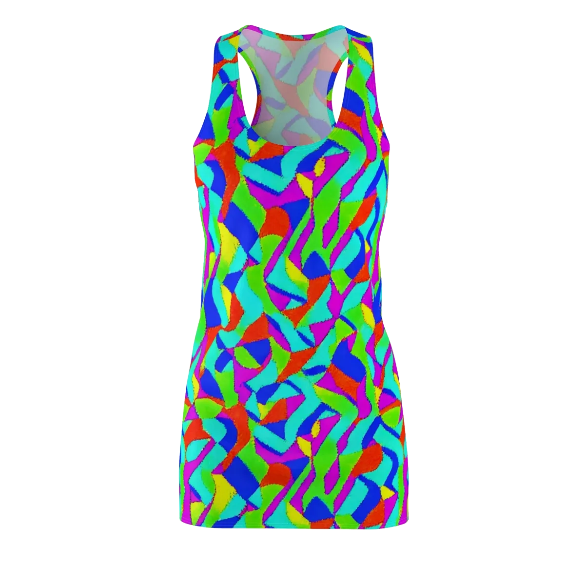 Neon Collage on Racerback Dress — Front