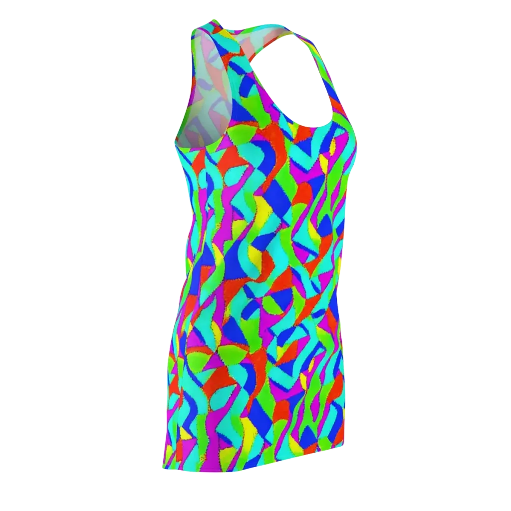 Neon Collage on Racerback Dress — Front Side