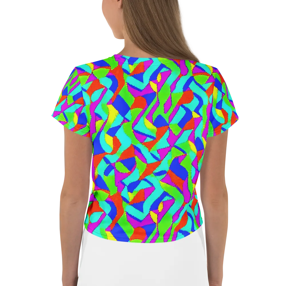 Neon Collage on Crop Tee — Back