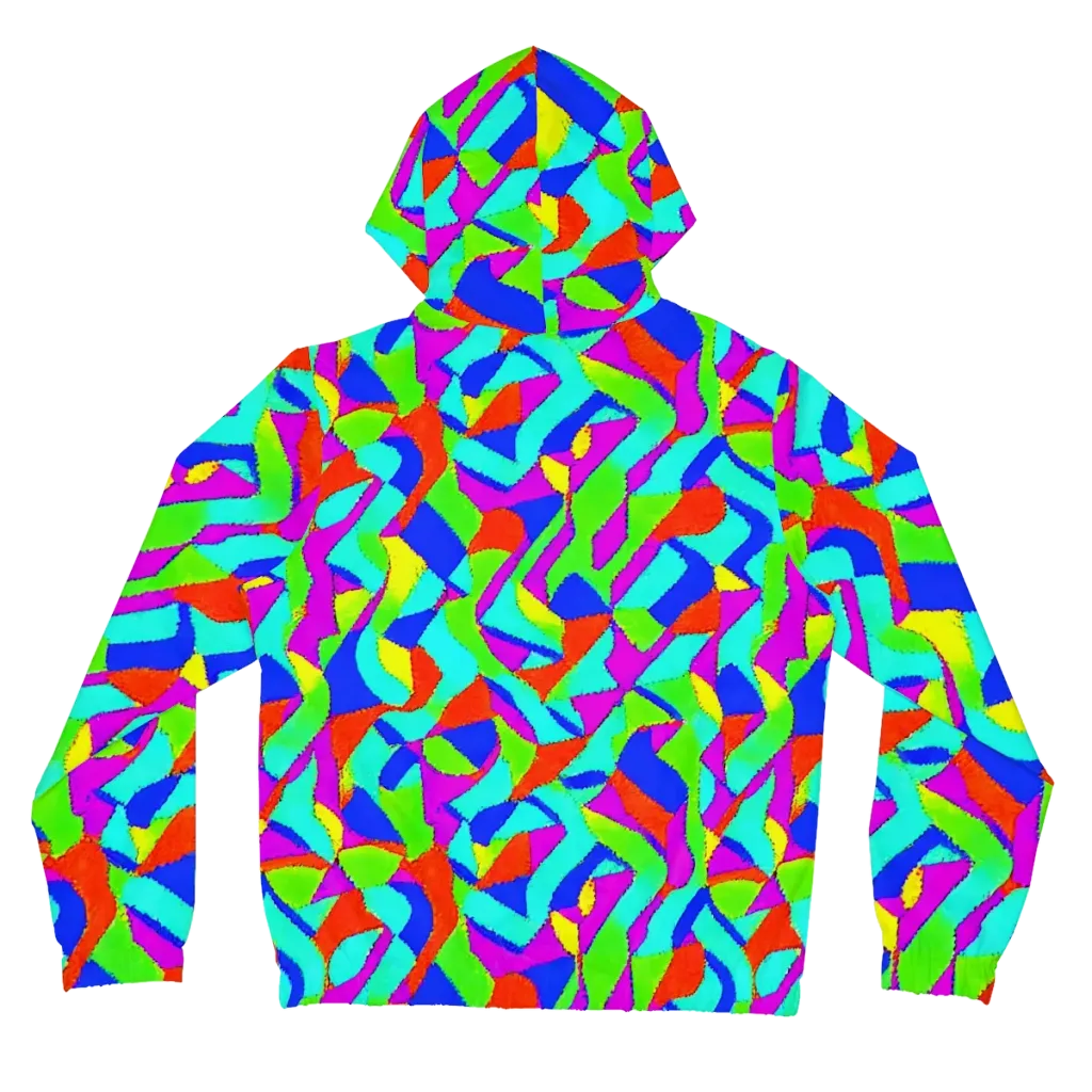 Neon Collage on Women's Full-Zip Hoodie — Back