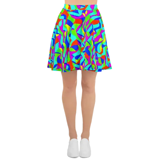 Neon Collage on a Skater Skirt
