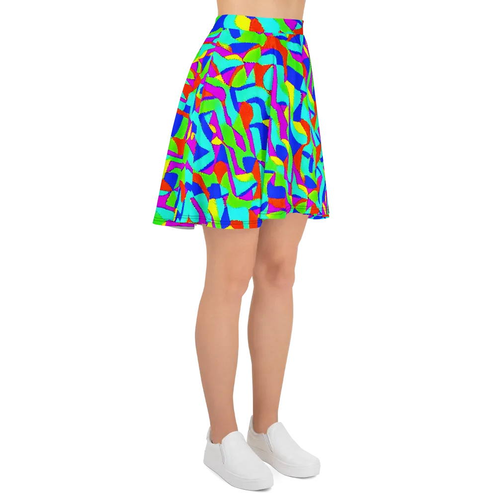 Neon Collage on Skater Skirt — Right