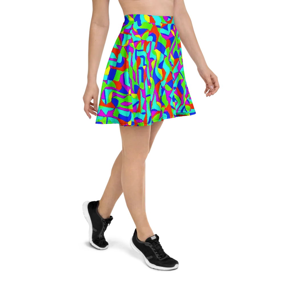 Neon Collage on Skater Skirt — Right