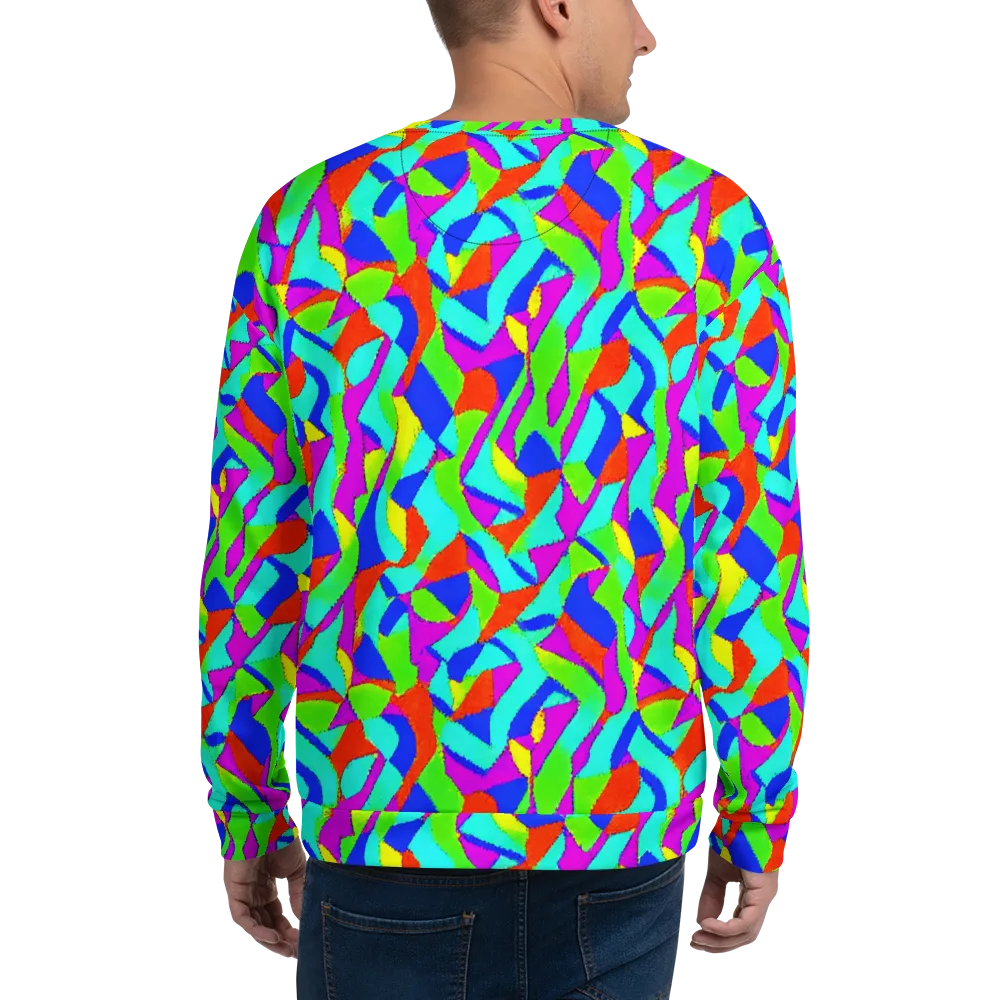 Neon Collage on Sweatshirt — Back
