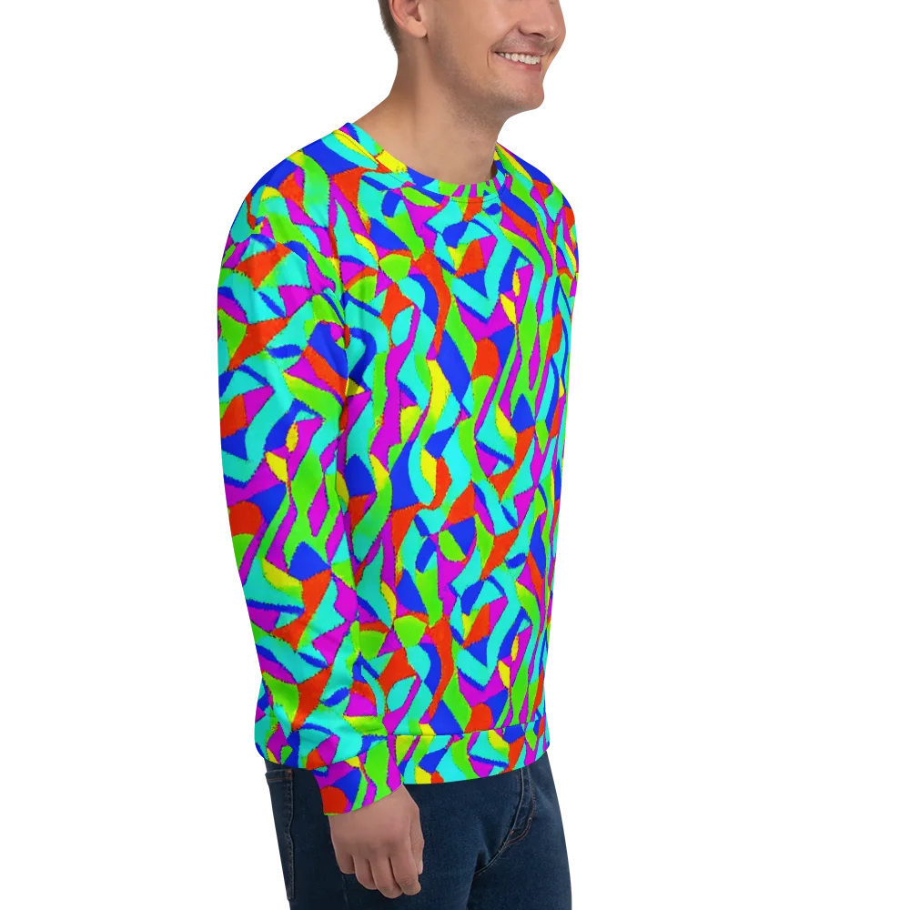Neon Collage on Sweatshirt — Right Front