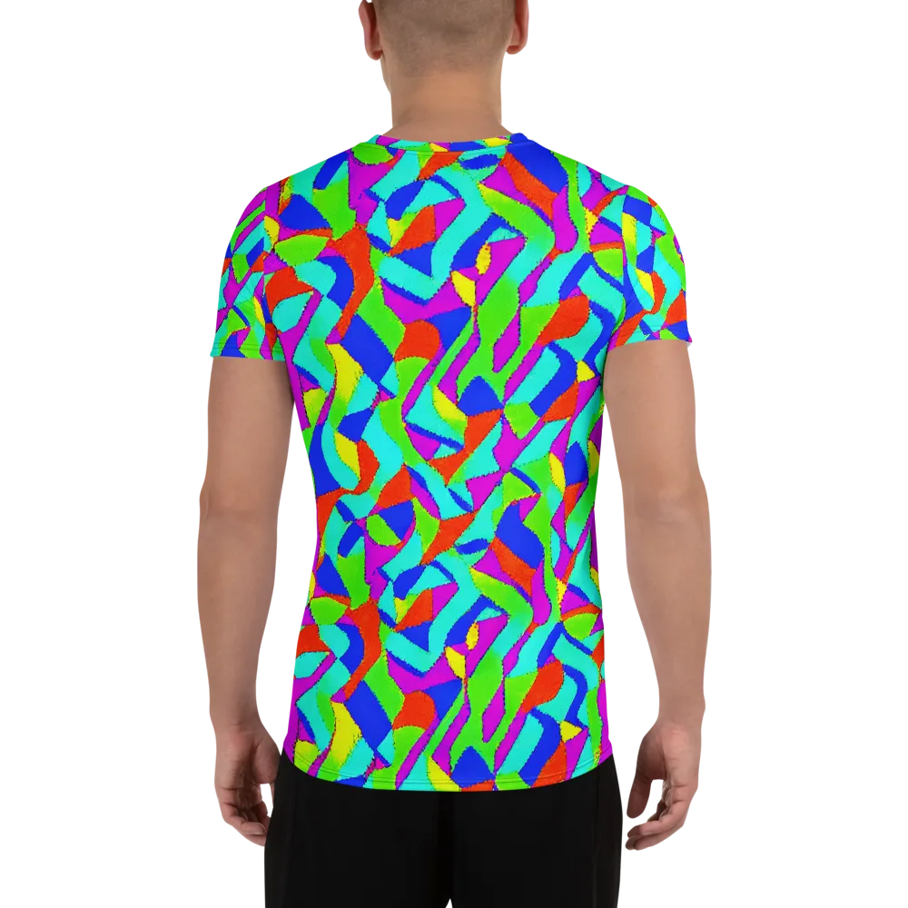 Neon Collage on Men's Athletic T-Shirt — Back