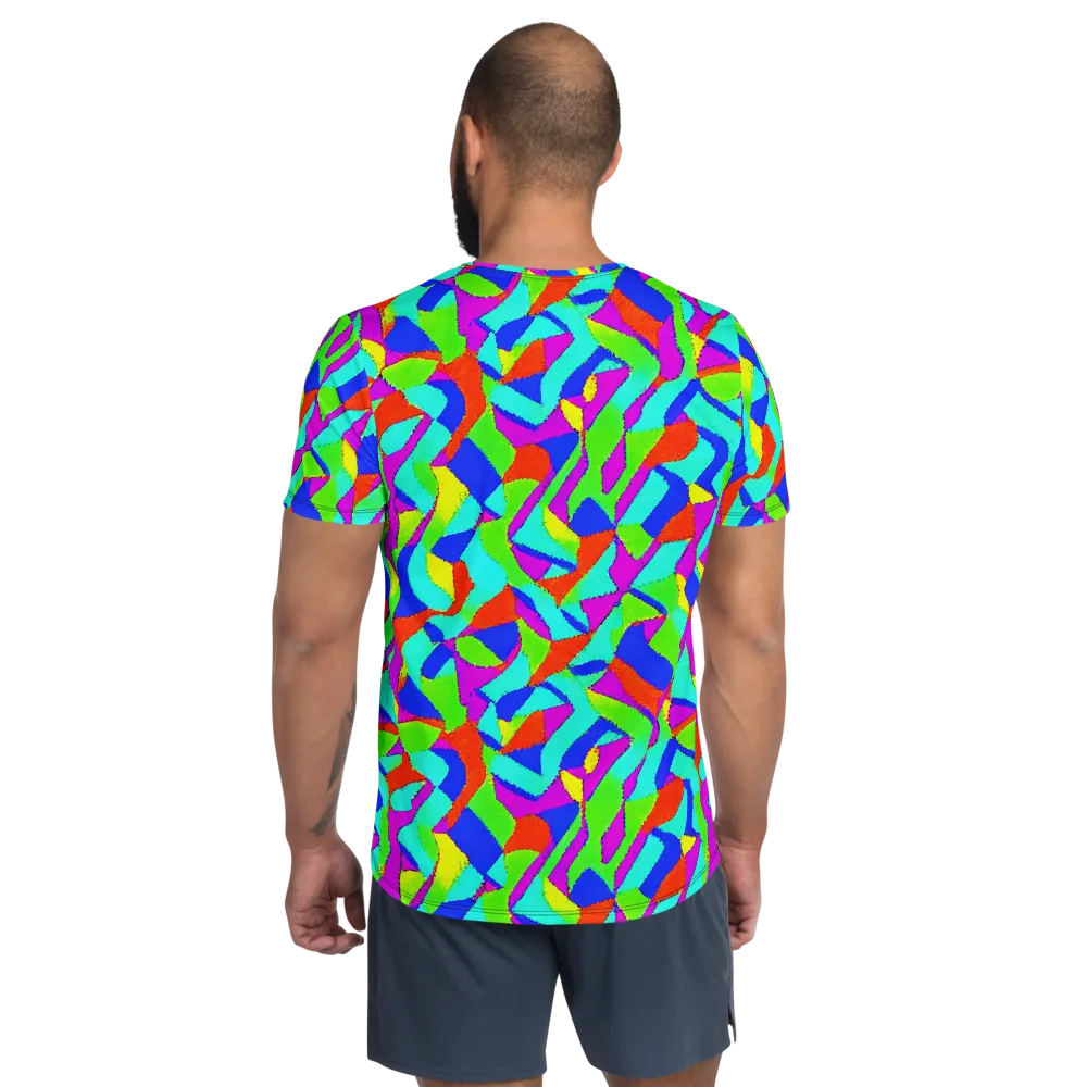 Neon Collage on Men's Athletic T-Shirt — Back