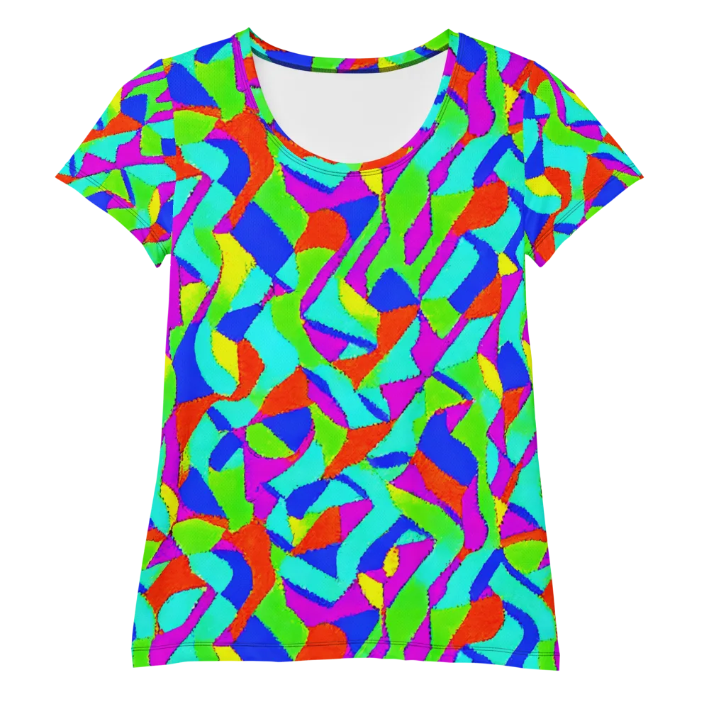 Neon Collage on Women's Athletic T-Shirt — Front