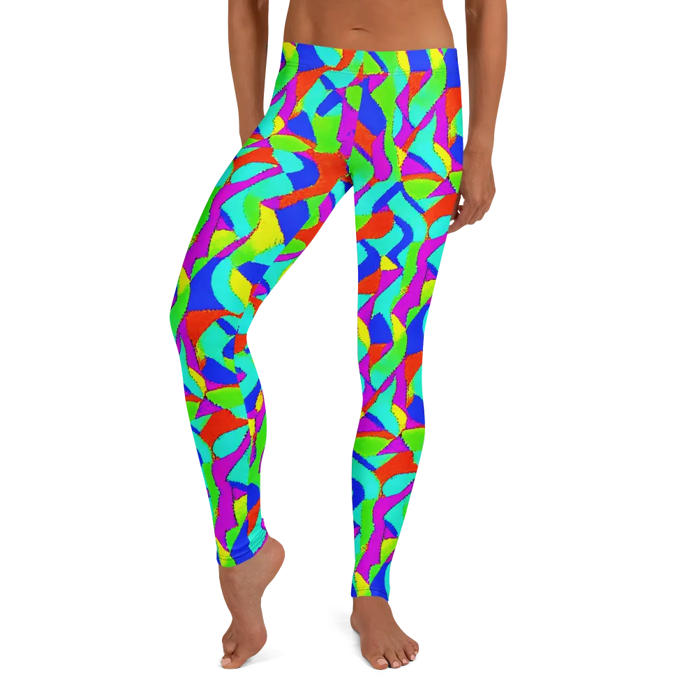 Neon Collage on Leggings — Front