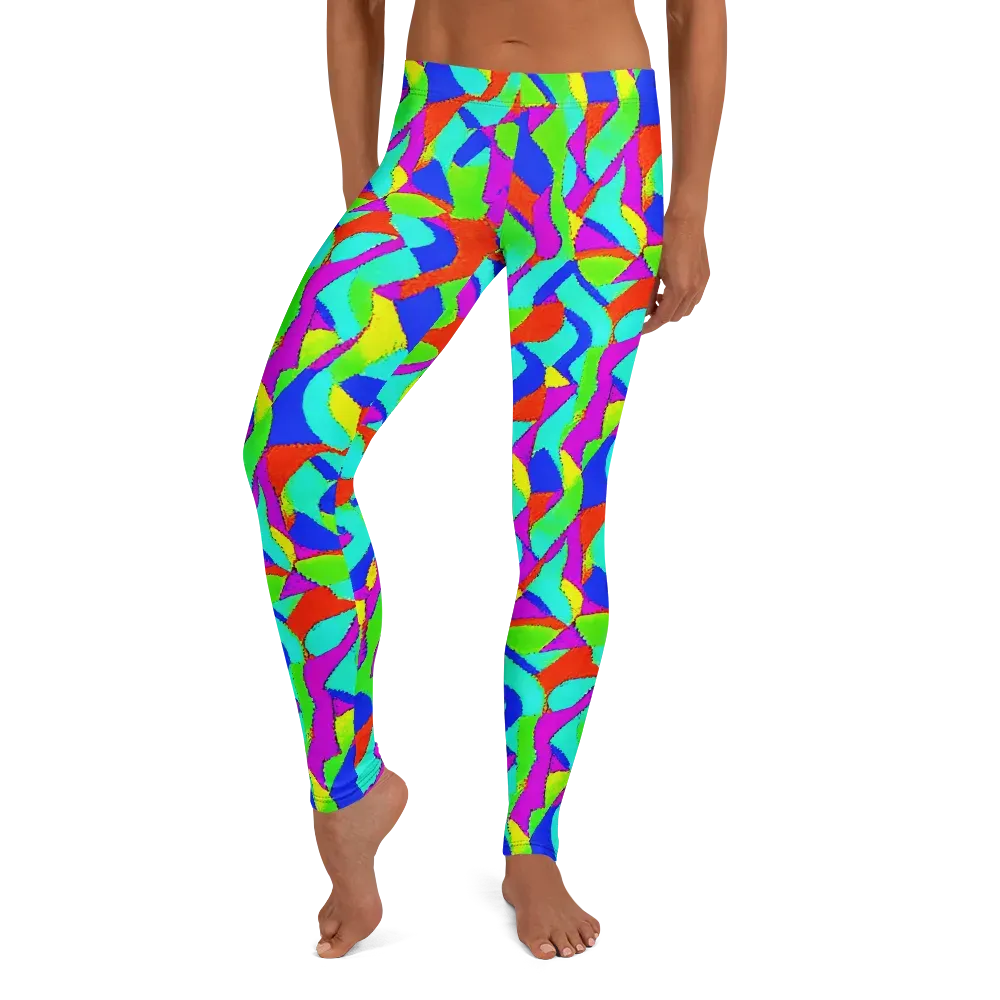 Neon Collage on Leggings — Front