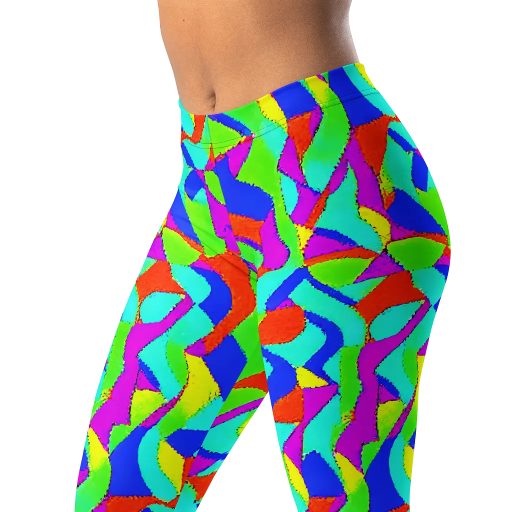 Neon Collage on Leggings — Left Front