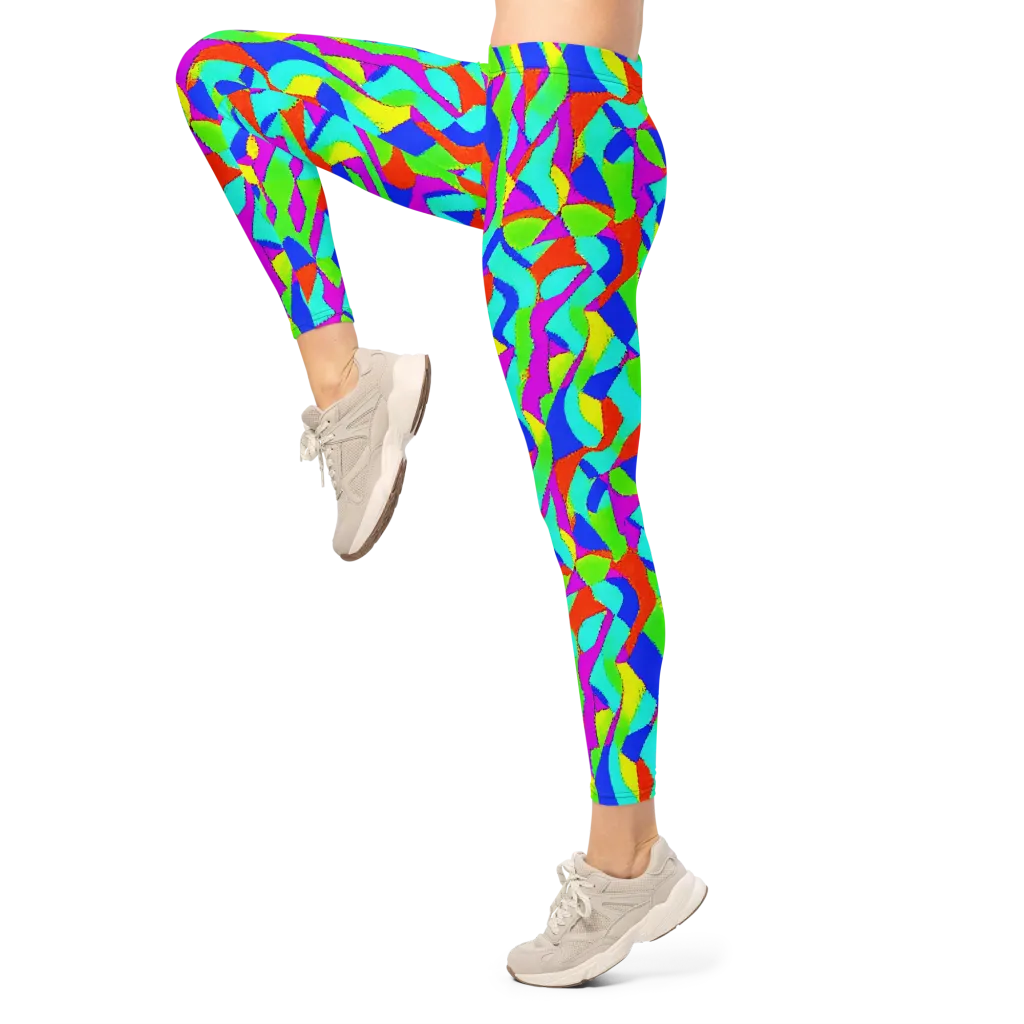 Neon Collage on Leggings — Left