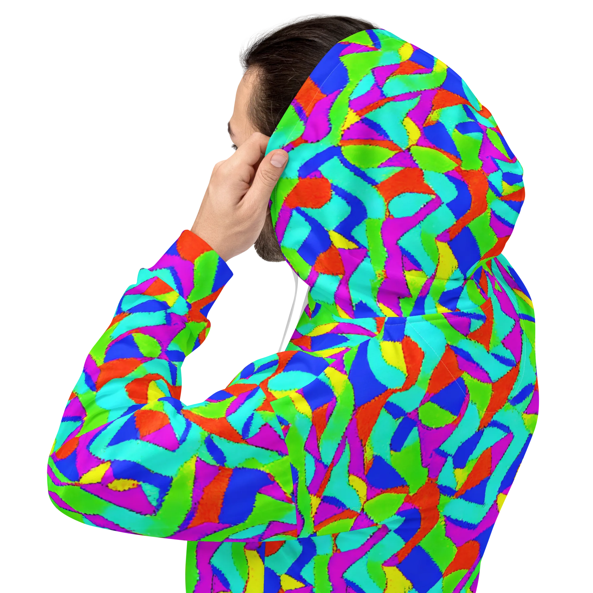 Neon Collage on Hoodie — Back
