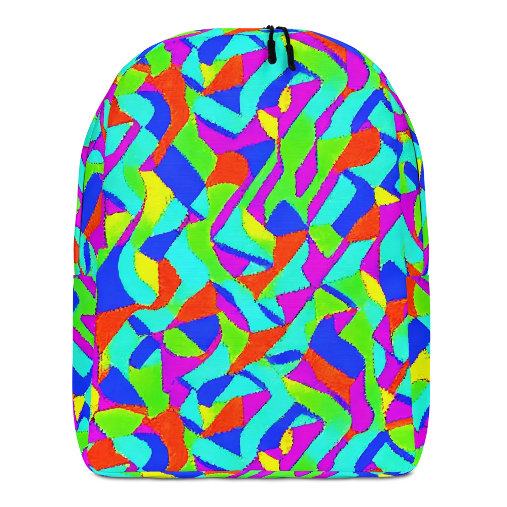 Neon Collage on Minimalist Backpack — Front