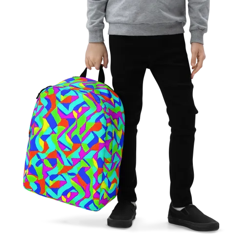 Neon Collage on a Minimalist Backpack