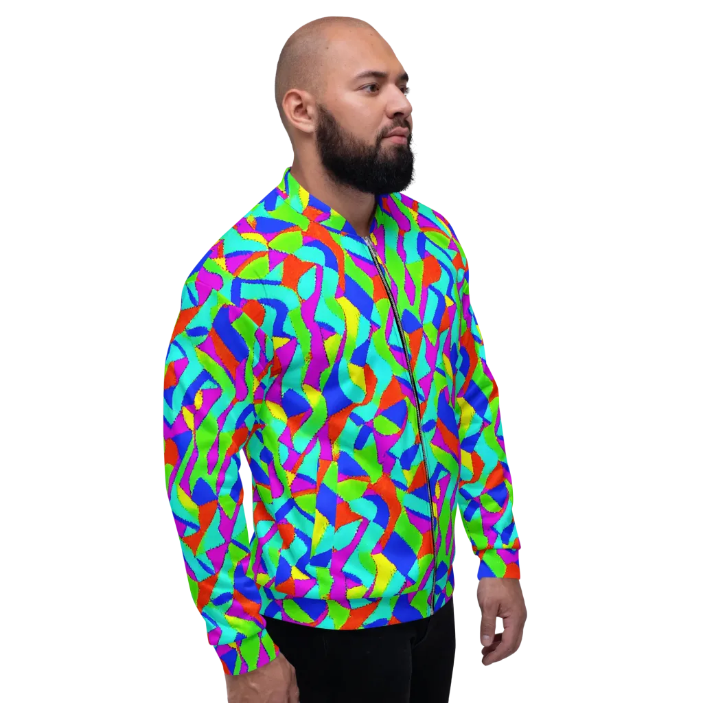 Neon Collage on Bomber Jacket — Right
