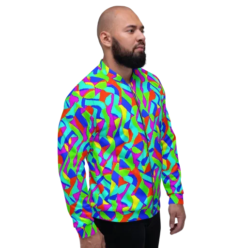 Neon Collage on a Bomber Jacket