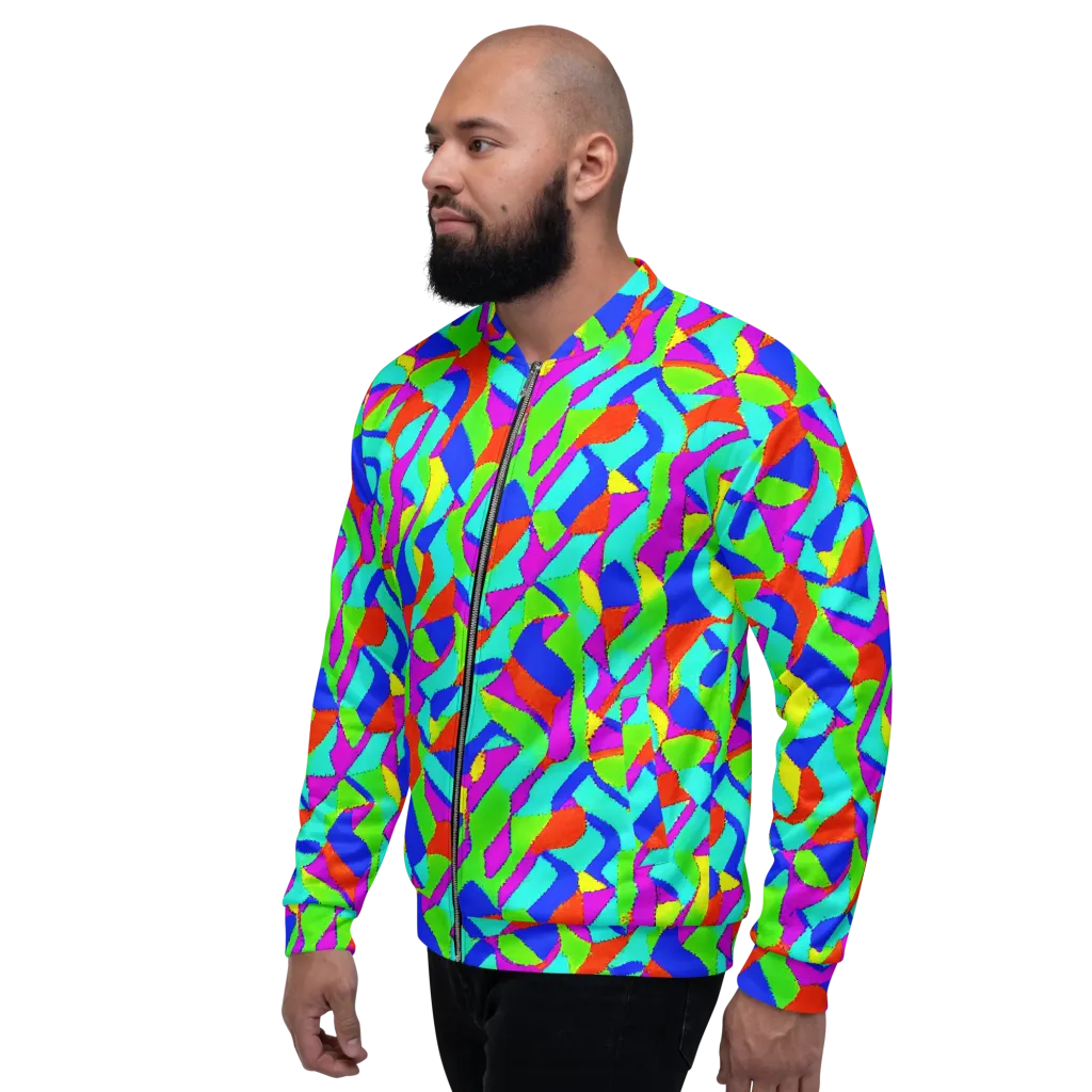 Neon Collage on Bomber Jacket — Left