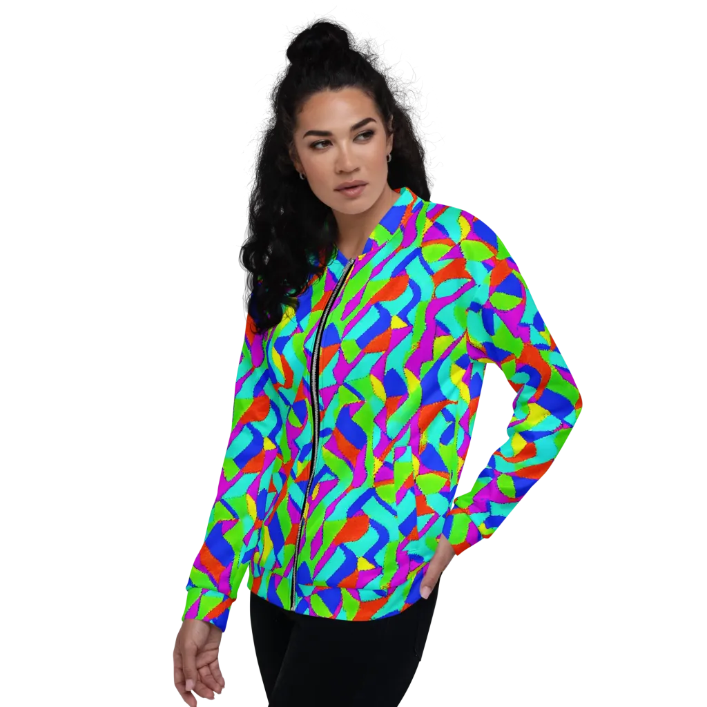 Neon Collage on Bomber Jacket — Left