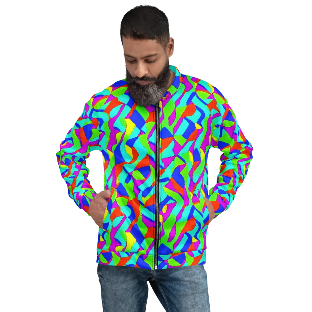 Neon Collage on Bomber Jacket — Front