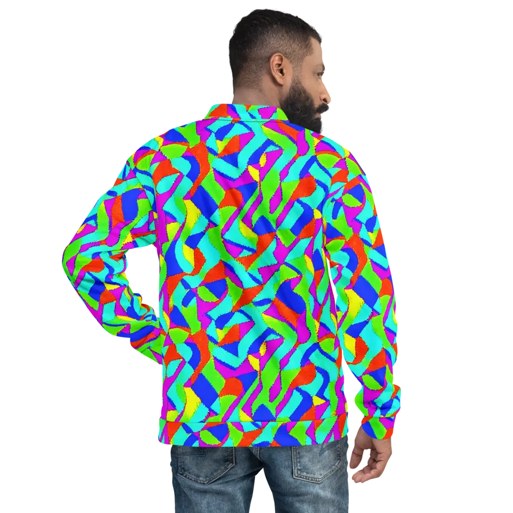 Neon Collage on Bomber Jacket — Back