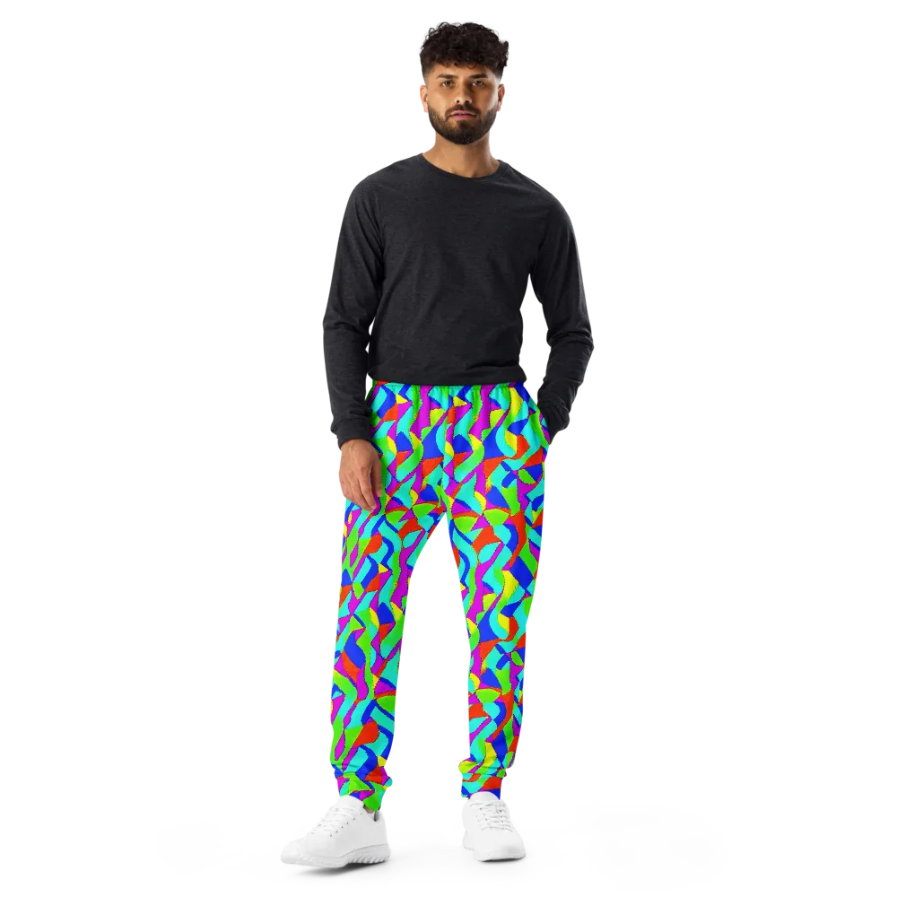 Neon Collage on Men's Joggers — Front
