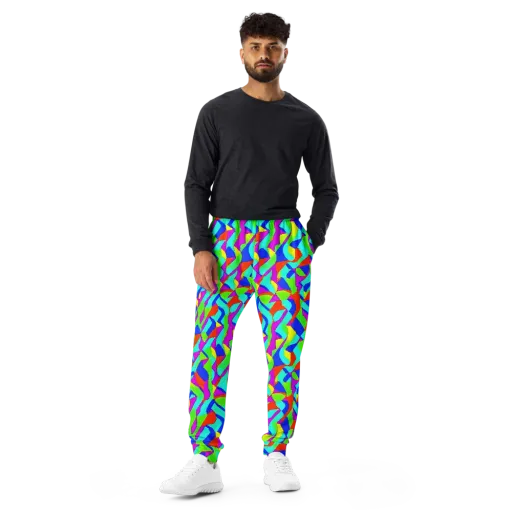 Neon Collage on a Men's Joggers