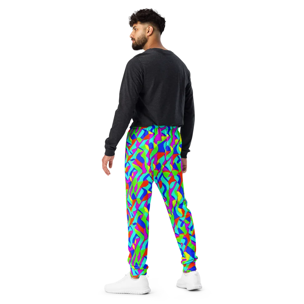 Neon Collage on Men's Joggers — Back
