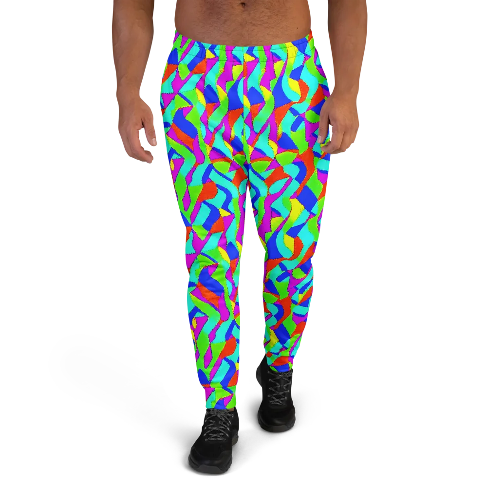 Neon Collage on Men's Joggers — Front