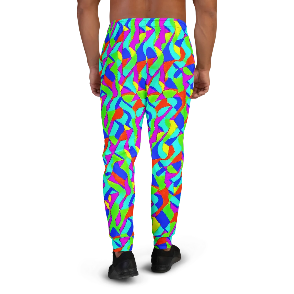 Neon Collage on Men's Joggers — Back
