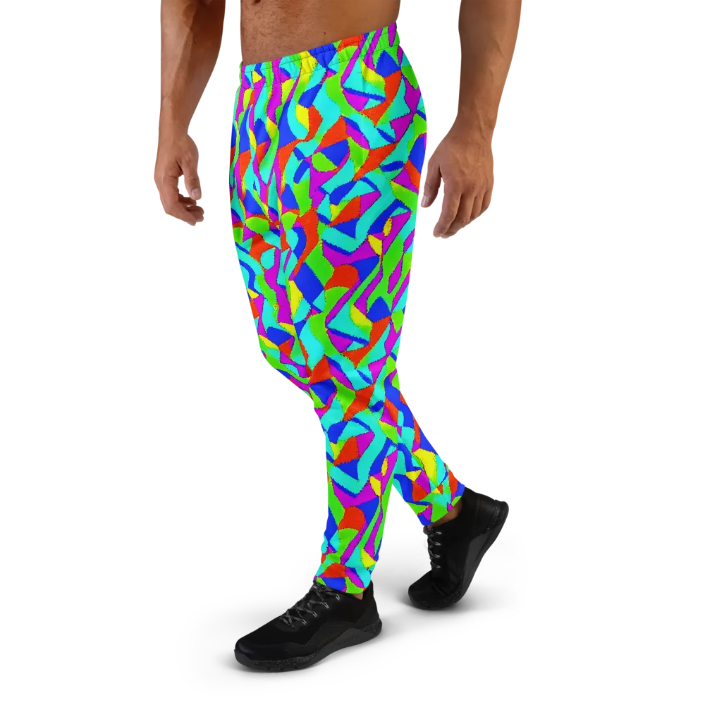 Neon Collage on Men's Joggers — Left