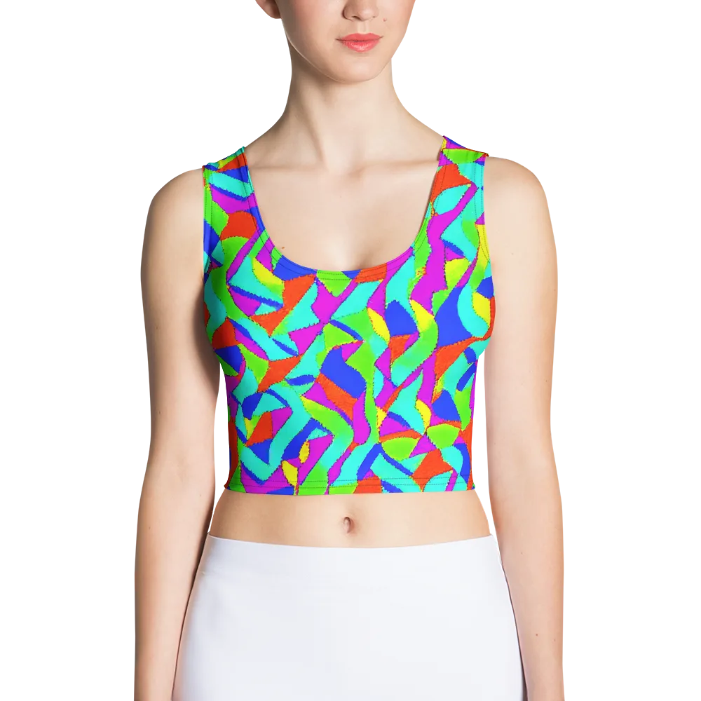 Neon Collage on Crop Top — Front
