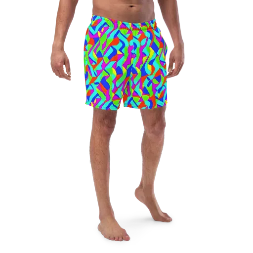 Neon Collage on a Swim Trunks