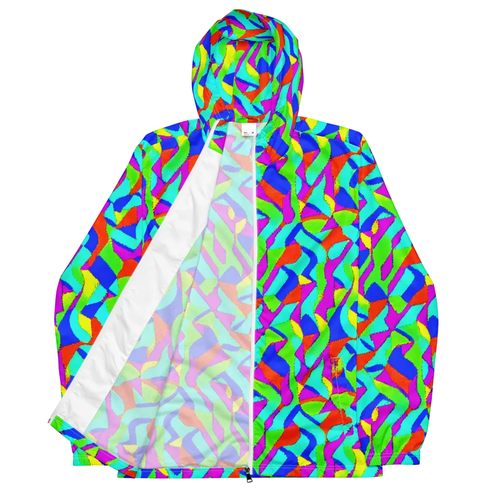 Neon Collage on Men's Windbreaker — Front