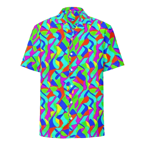Neon Collage on a Button Shirt