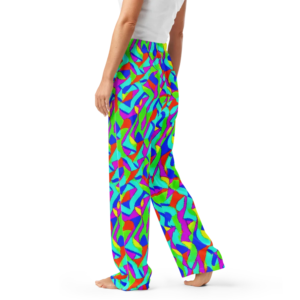Neon Collage on Women's Pajama Pants — Left