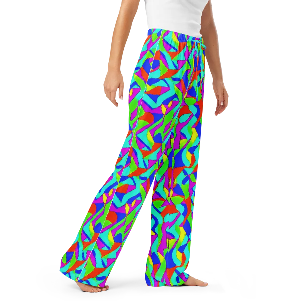 Neon Collage on Women's Pajama Pants — Right Front