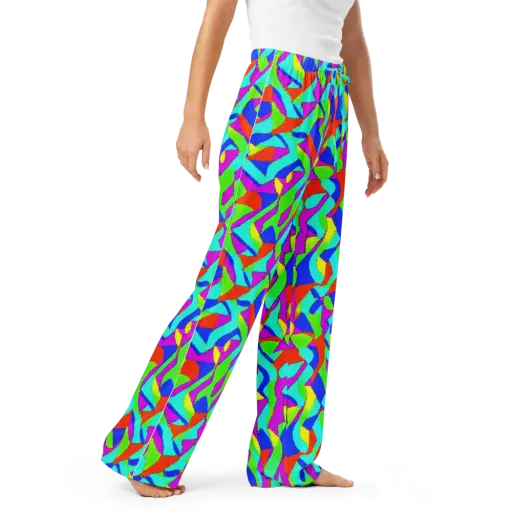 Neon Collage on a Women's Pajama Pants