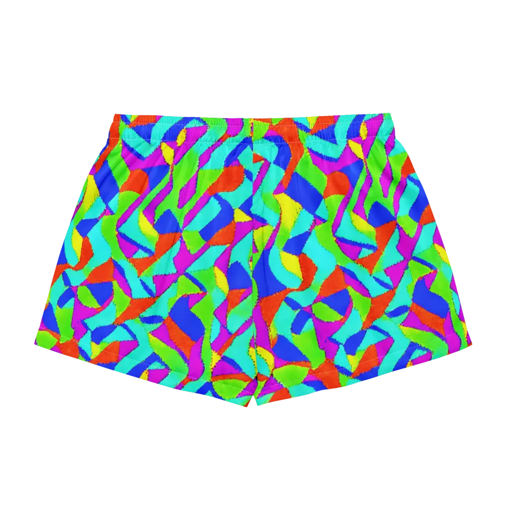 Neon Collage on Women's Pajama Shorts — Back