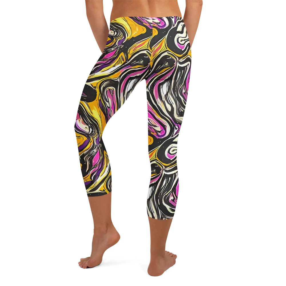 Golden Riptide on Capri Leggings — Back