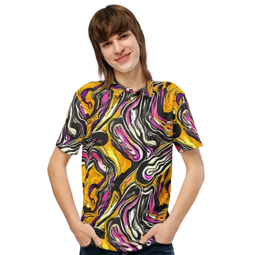 Golden Riptide on a Men's Slim Fit Polo Shirt