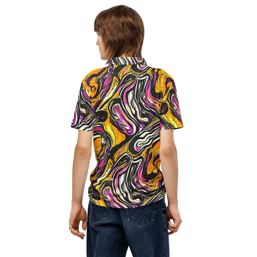 Golden Riptide on Men's Slim Fit Polo Shirt — Back