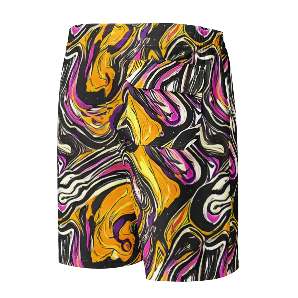 Golden Riptide on Men's Board Shorts — Back