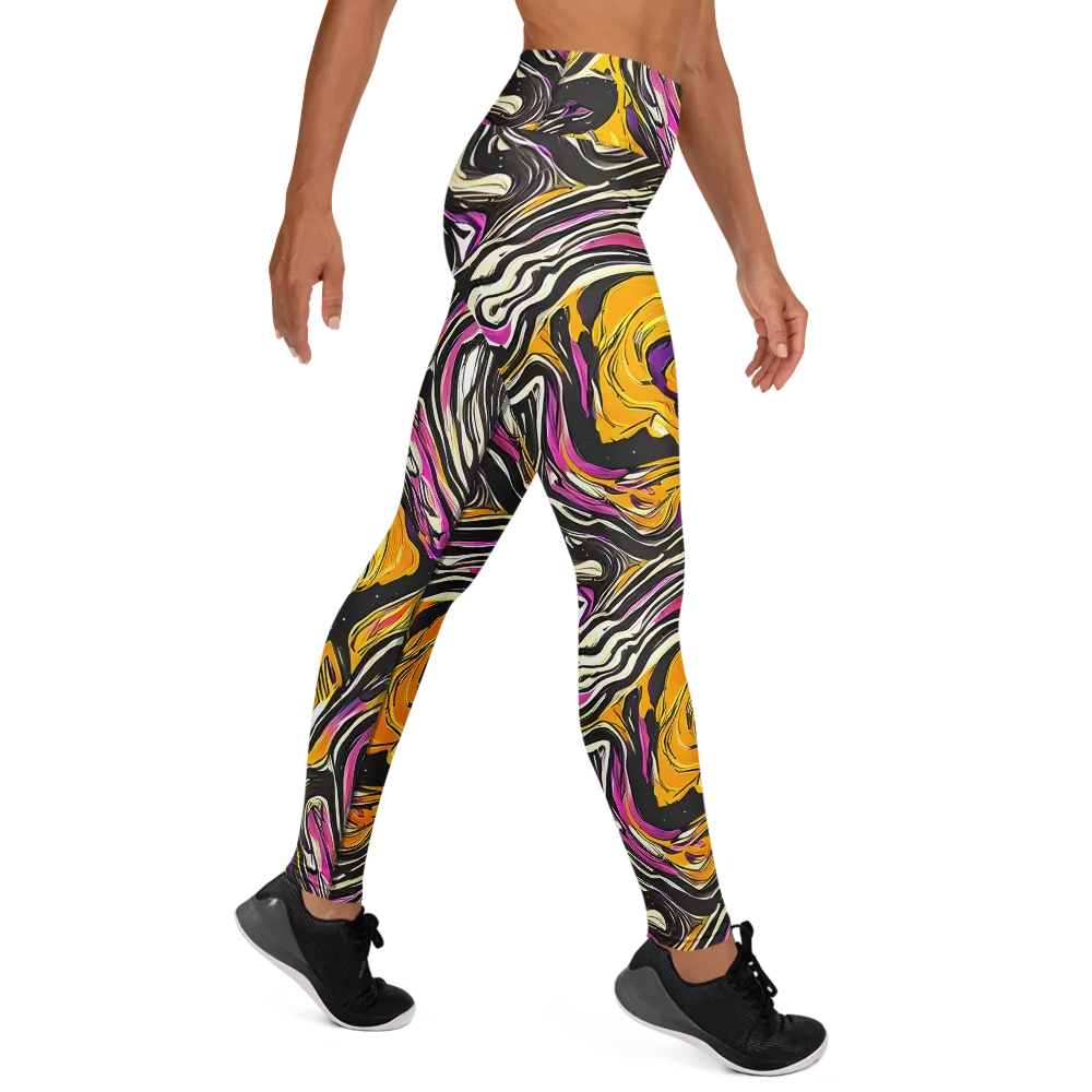 Golden Riptide on Yoga Leggings — Right