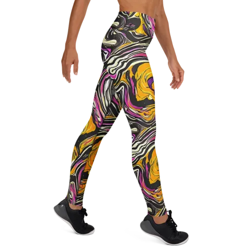 Golden Riptide on a Yoga Leggings