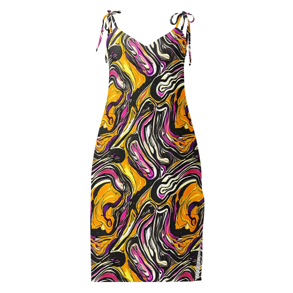 Golden Riptide on Slip Dress — Front