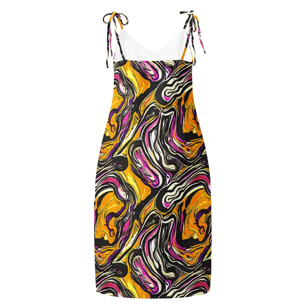 Golden Riptide on Slip Dress — Back