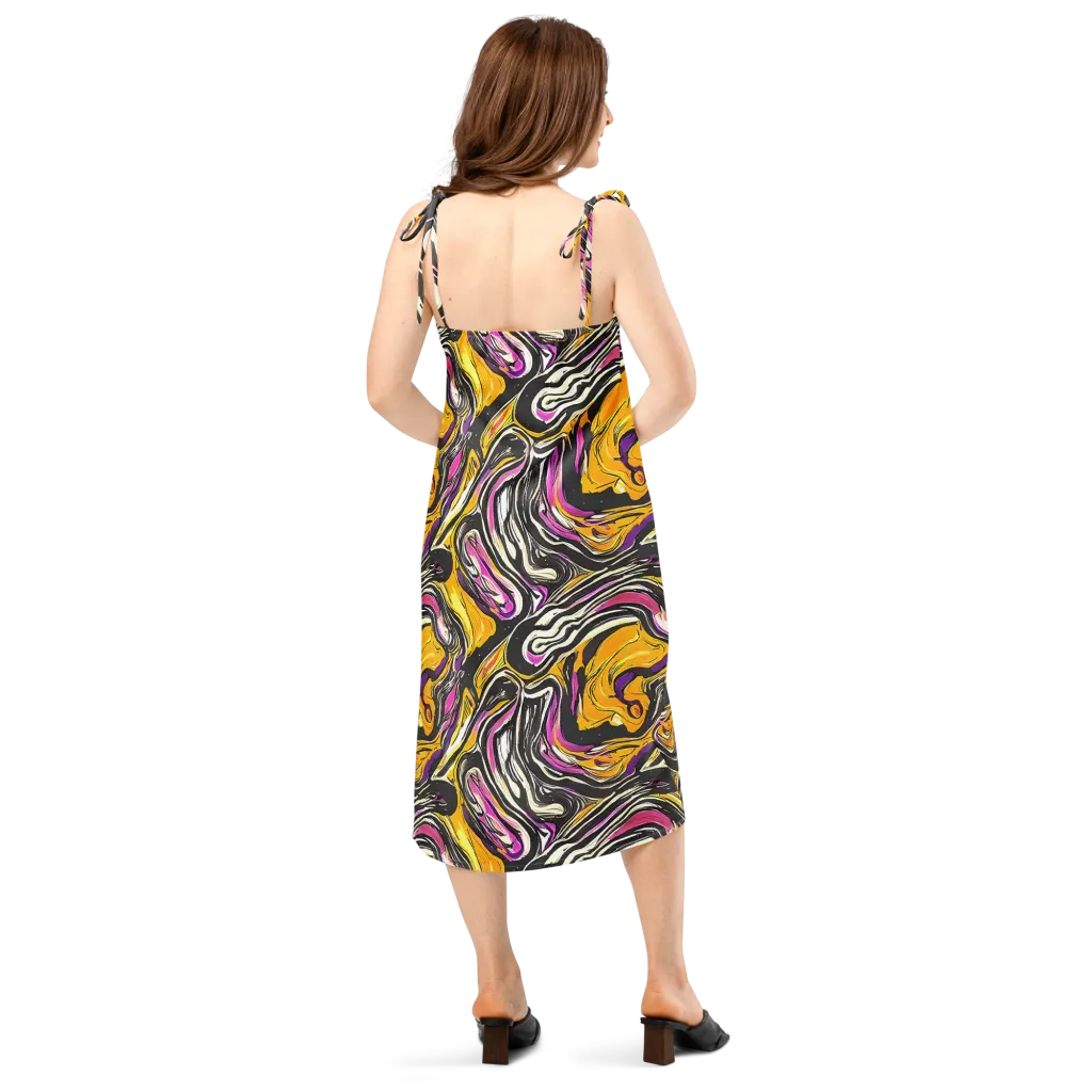 Golden Riptide on Slip Dress — Back
