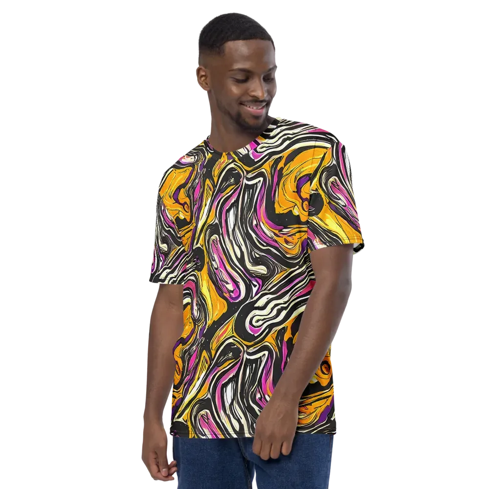 Golden Riptide on Men's Crew Neck T-Shirt — Left