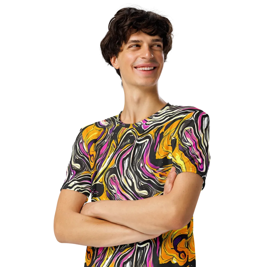 Golden Riptide on Men's Crew Neck T-Shirt — Left Front
